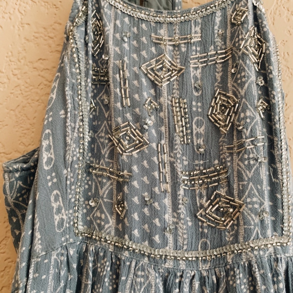 Beaded high neck dress